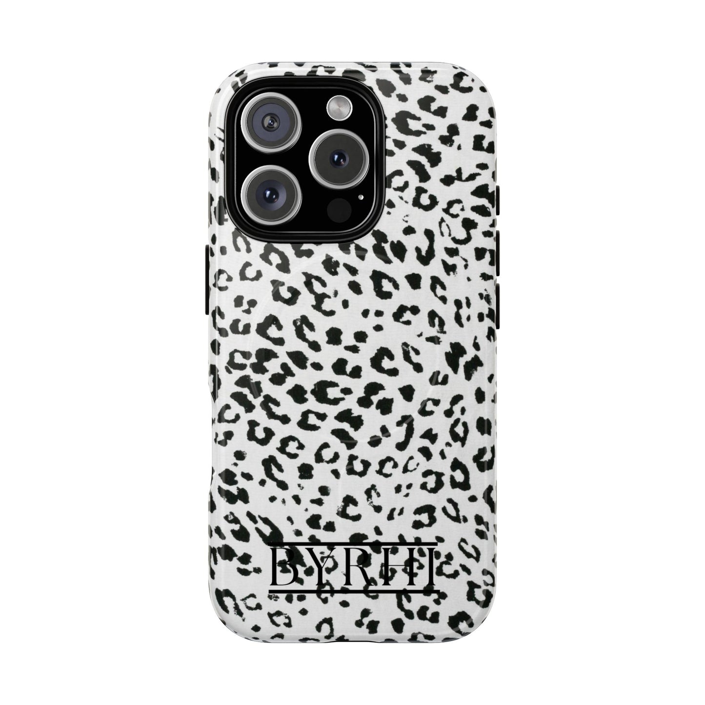 Black & White Leopard Print Tough Phone Case | Stylish & Durable Protection