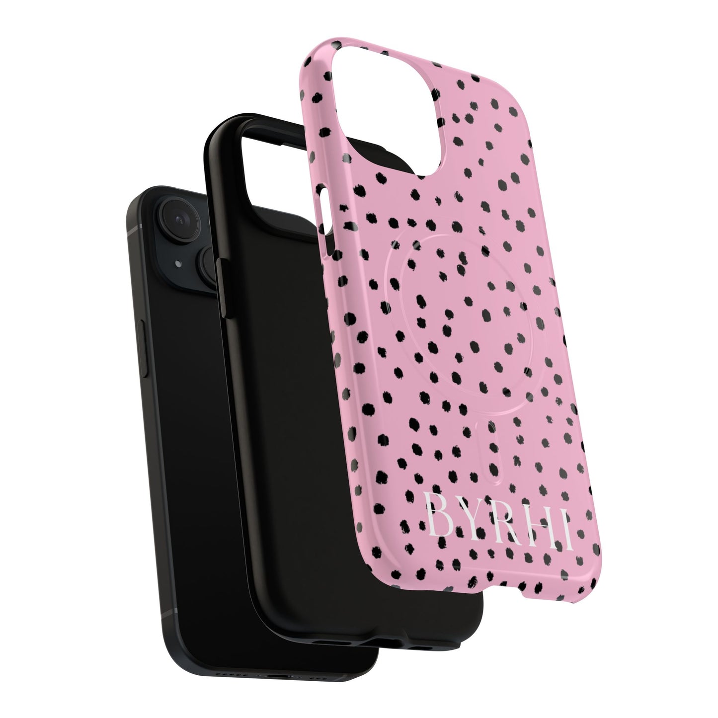 Pink Polka Dot Tough Phone Case | Stylish & Durable Protection