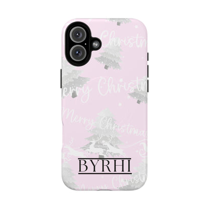 Merry Christmas Pink Tough Phone Case | Stylish & Durable Protection