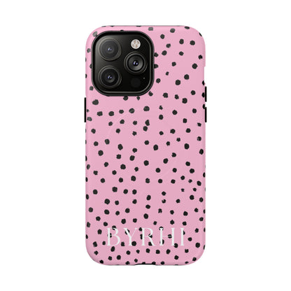 Pink Polka Dot Tough Phone Case | Stylish & Durable Protection
