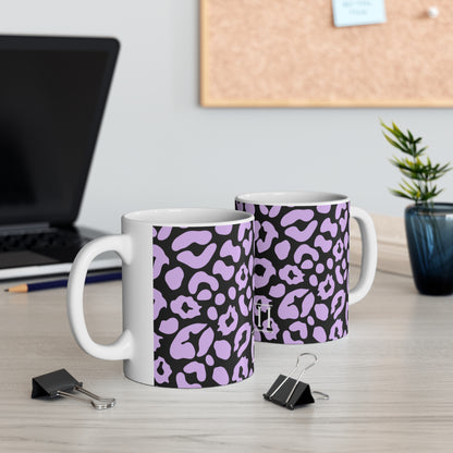 Purple Leopard Print Coffee Mug —  11oz