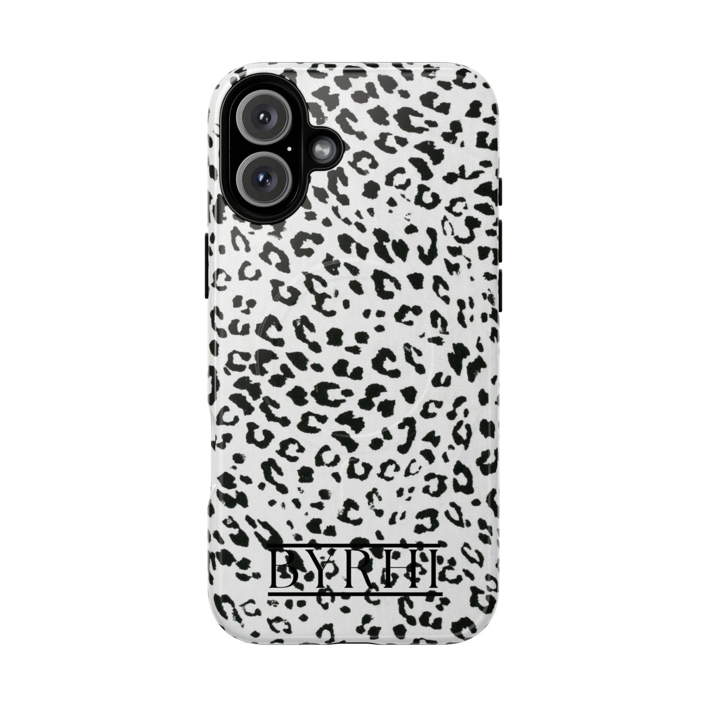 Black & White Leopard Print Tough Phone Case | Stylish & Durable Protection