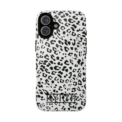Black & White Leopard Print Tough Phone Case | Stylish & Durable Protection