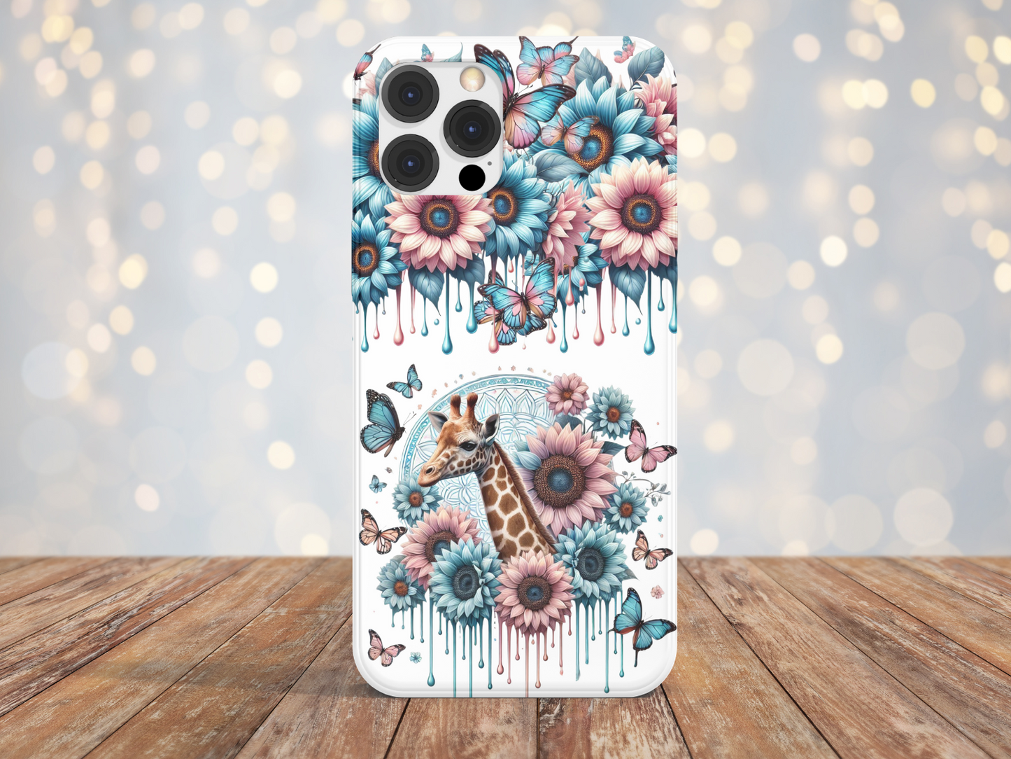 Giraffe Pink & Blue -Phone Case