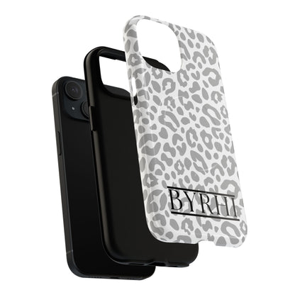 Grey Leopard Tough Phone Case | Stylish & Durable Protection