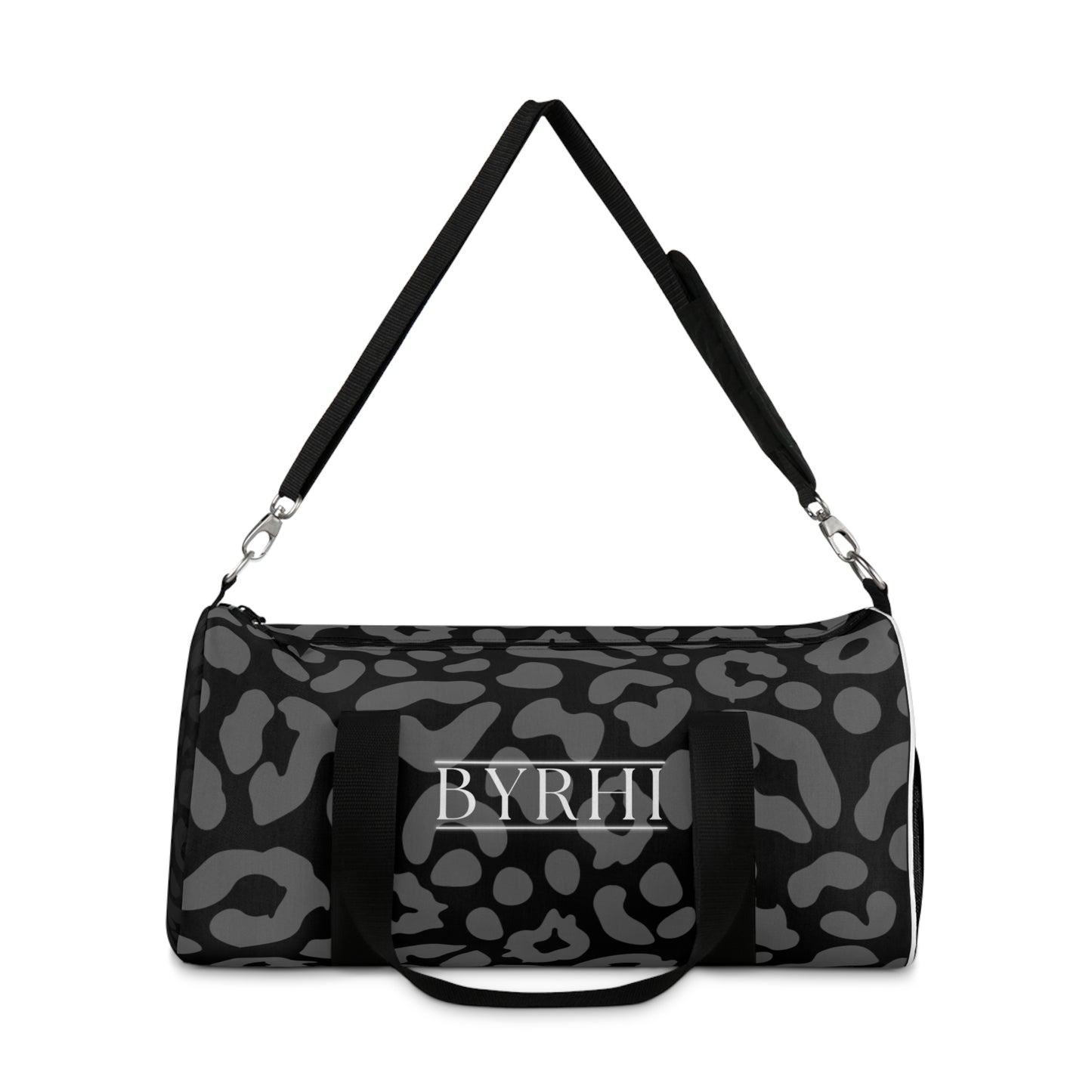 Stylish Black Leopard Print Duffel Bag