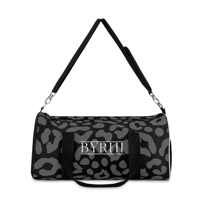Stylish Black Leopard Print Duffel Bag