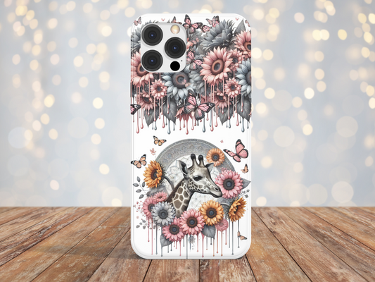 Giraffe Grey Pink Yellow -Phone Case