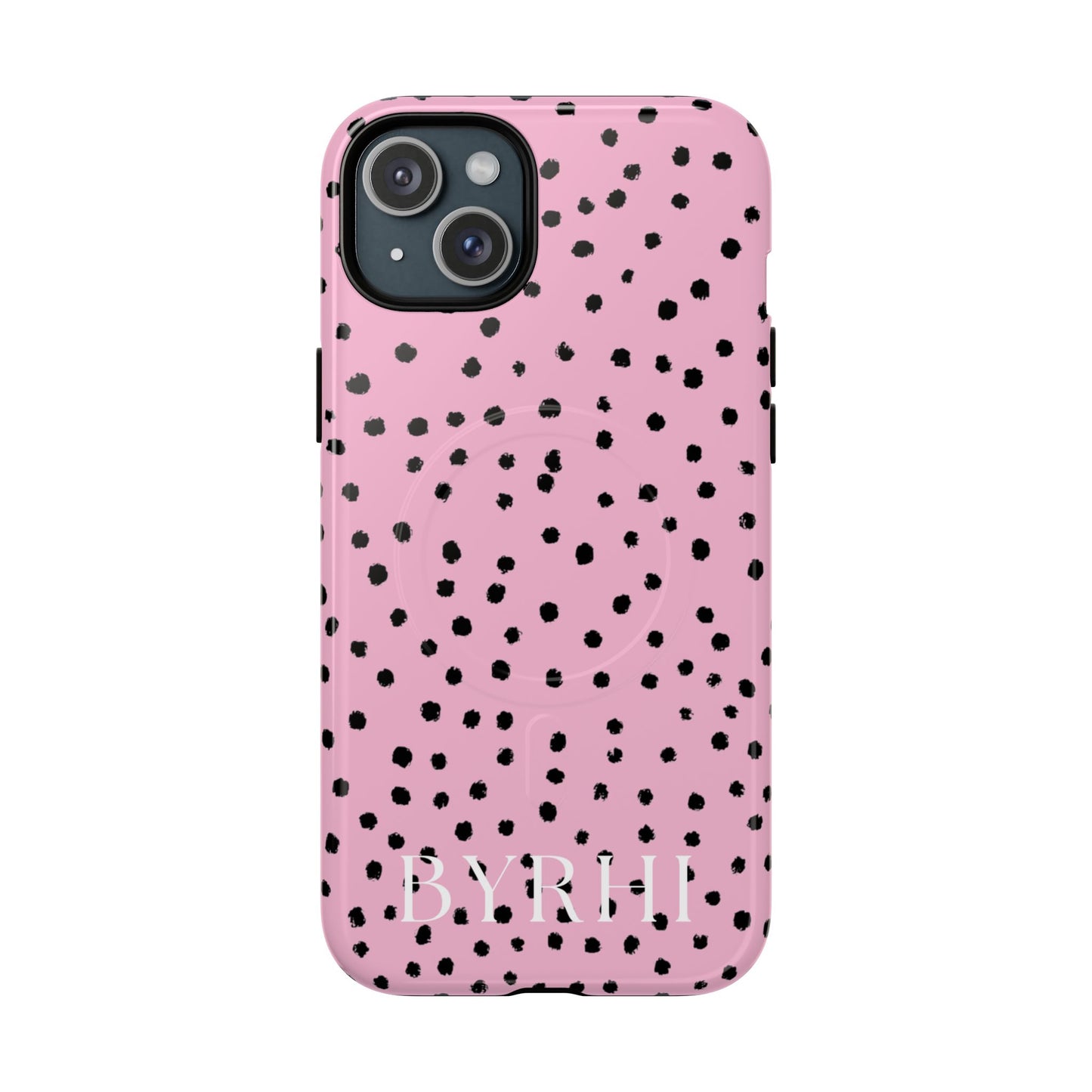 Pink Polka Dot Tough Phone Case | Stylish & Durable Protection