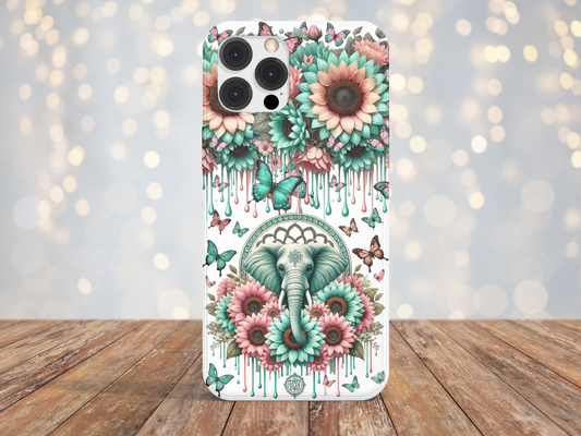 Elephant Teal & Pink -Phone Case