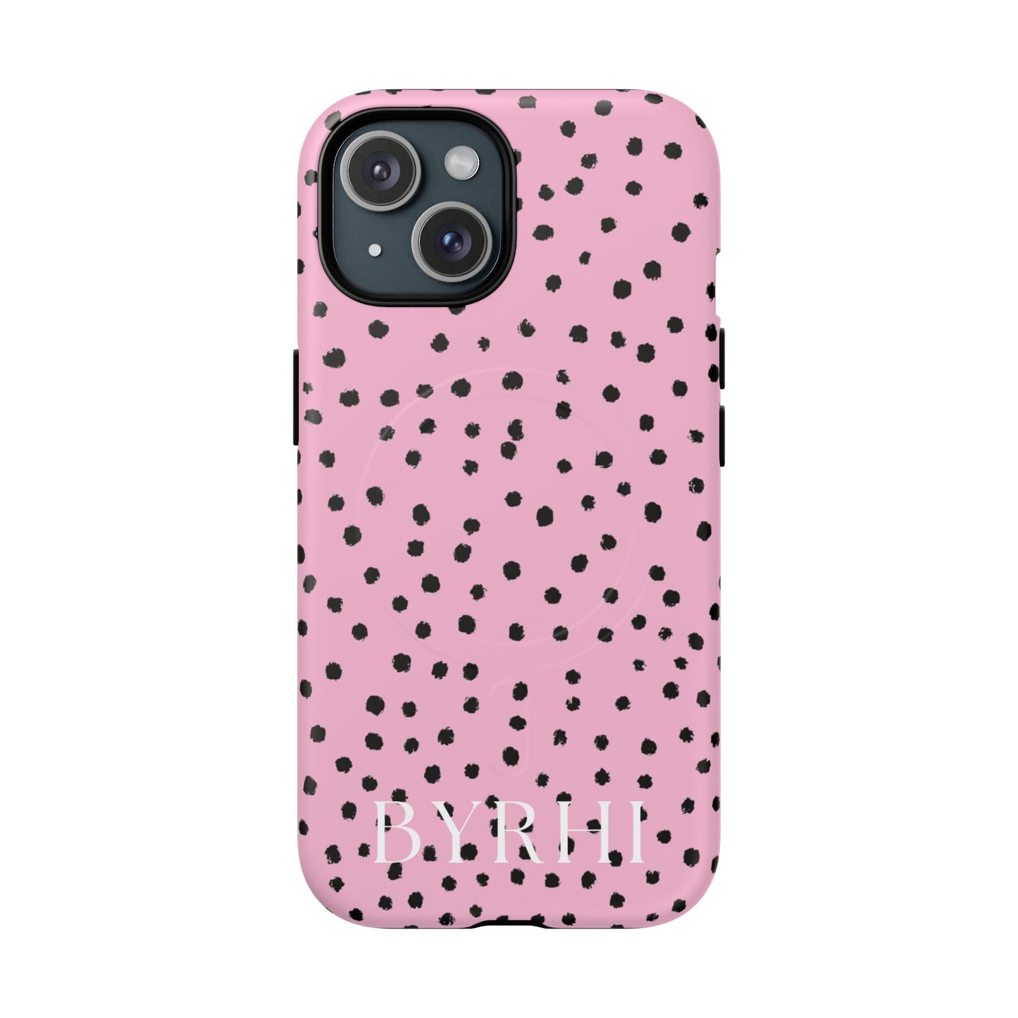 Pink Polka Dot Tough Phone Case | Stylish & Durable Protection