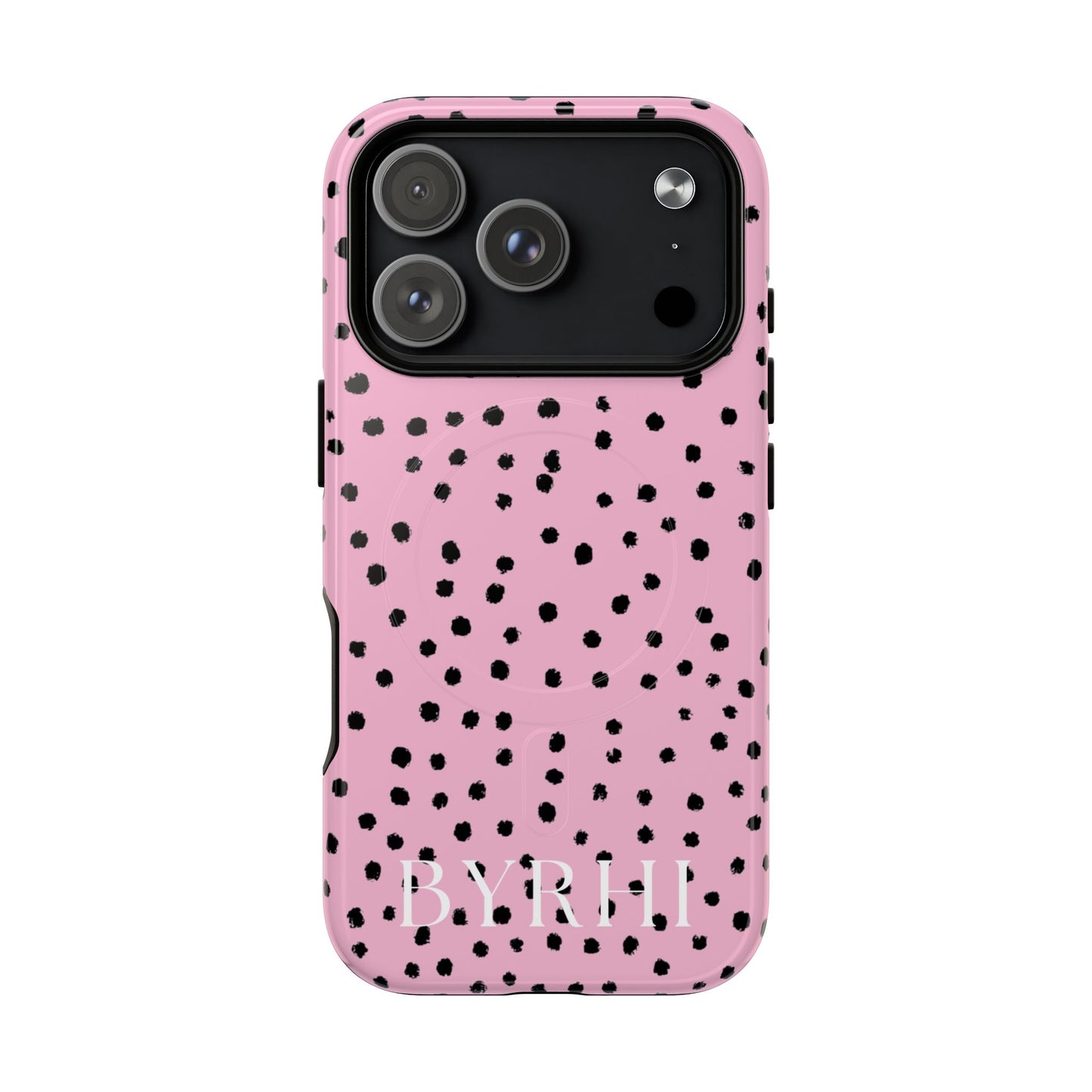 Pink Polka Dot Tough Phone Case | Stylish & Durable Protection