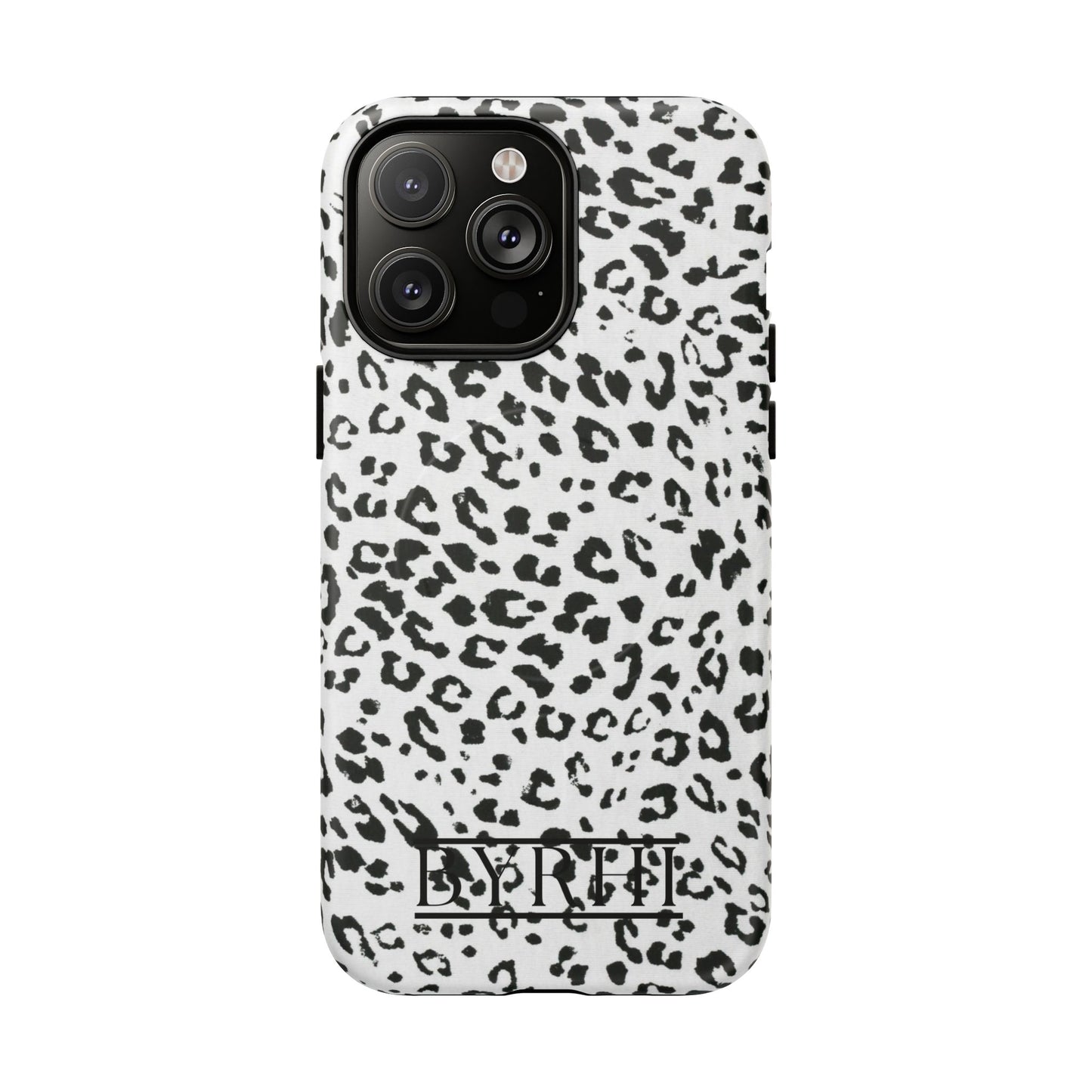 Black & White Leopard Print Tough Phone Case | Stylish & Durable Protection