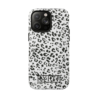 Black & White Leopard Print Tough Phone Case | Stylish & Durable Protection