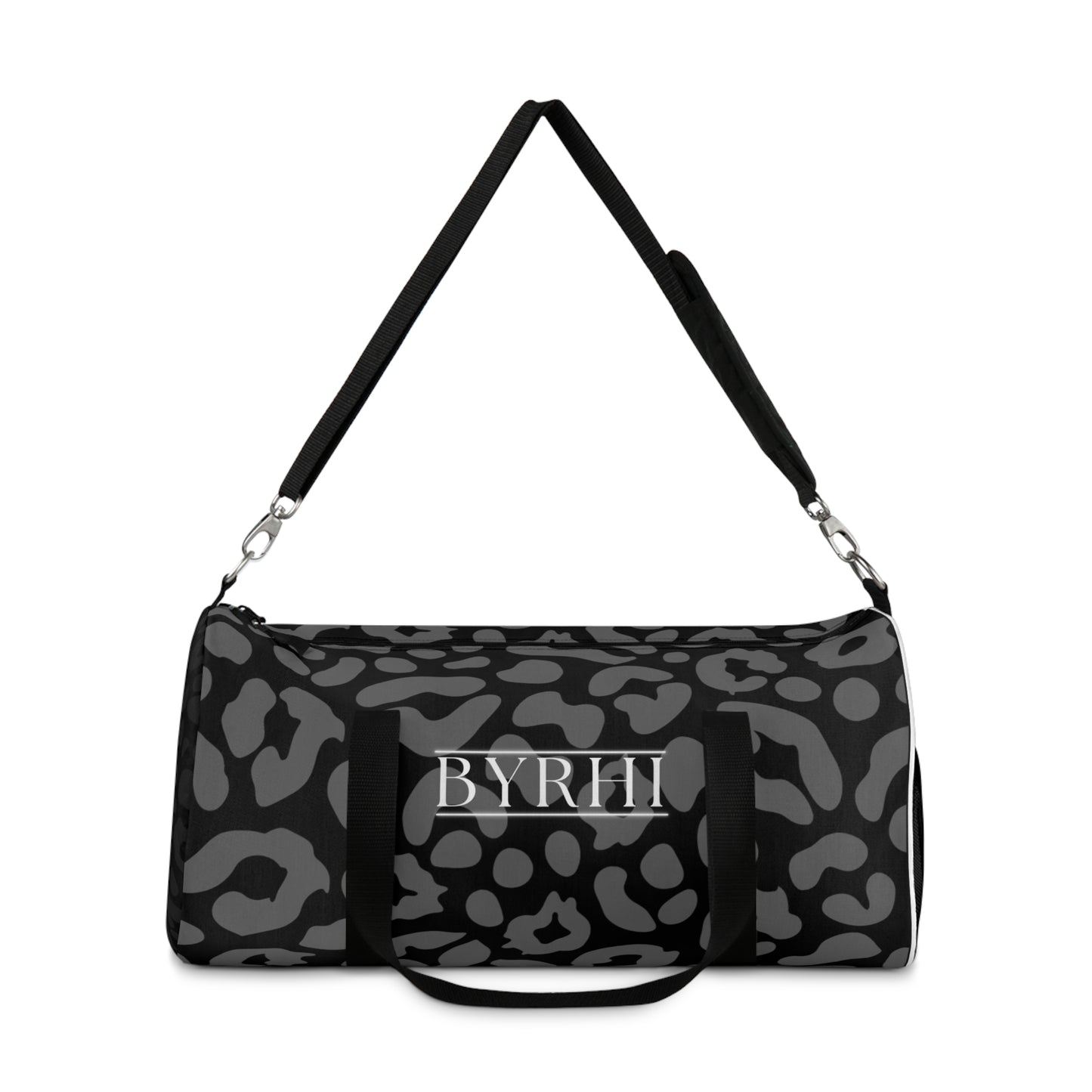 Stylish Black Leopard Print Duffel Bag