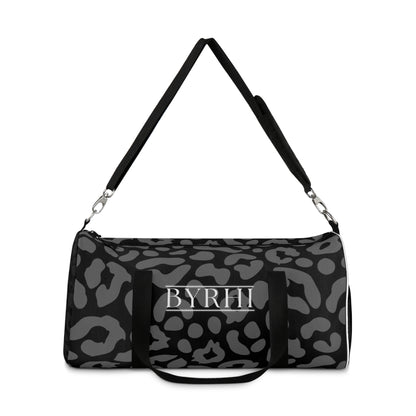 Stylish Black Leopard Print Duffel Bag