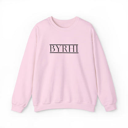 Cozy Unisex Crewneck Sweatshirt with BYRHI Design | Perfect Gift for Friends, Casual Wear, Everyday Comfort, Fall Layering, Holiday Apparel