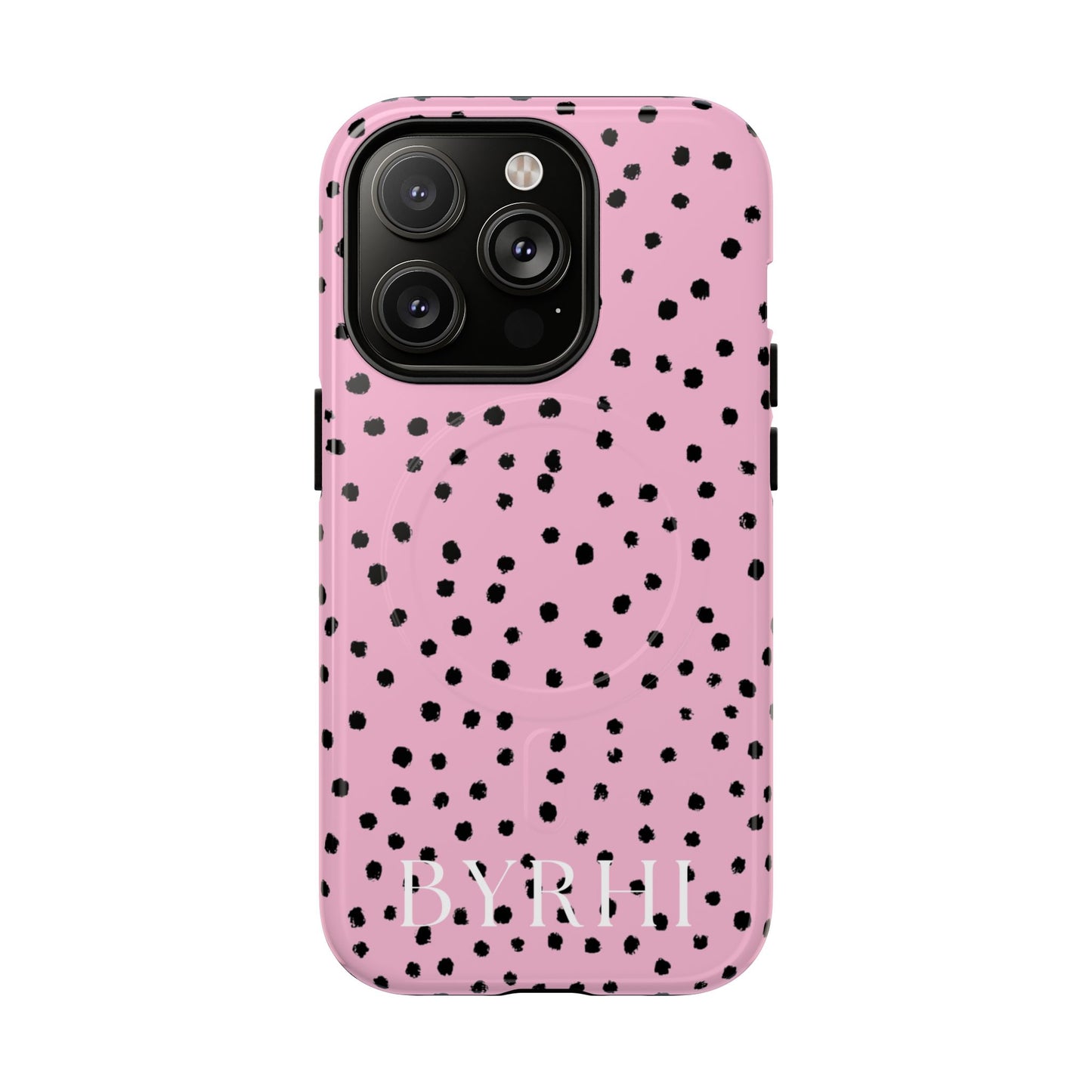 Pink Polka Dot Tough Phone Case | Stylish & Durable Protection