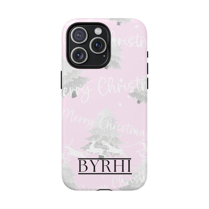 Merry Christmas Pink Tough Phone Case | Stylish & Durable Protection