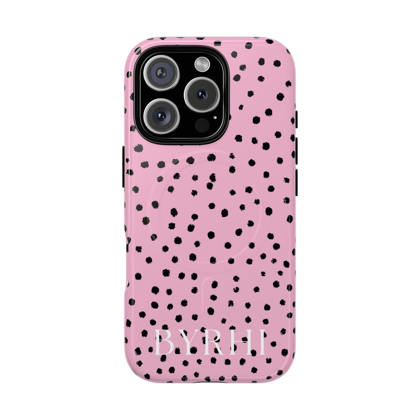 Pink Polka Dot Tough Phone Case | Stylish & Durable Protection
