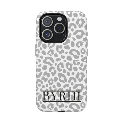Grey Leopard Tough Phone Case | Stylish & Durable Protection