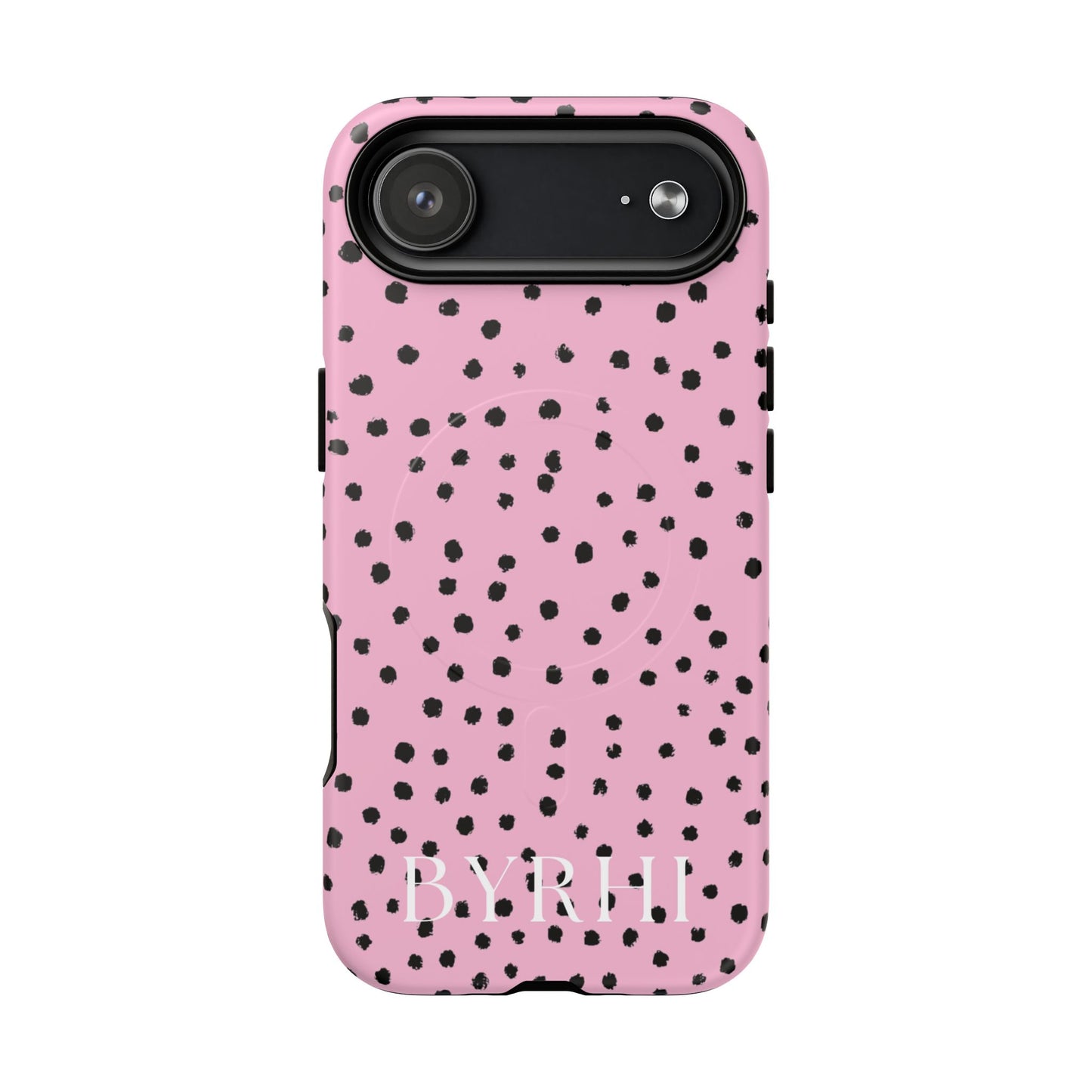 Pink Polka Dot Tough Phone Case | Stylish & Durable Protection