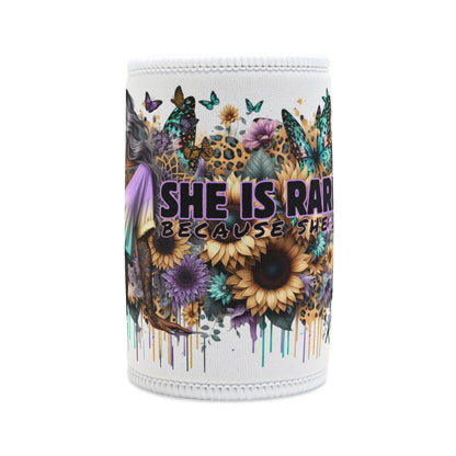 Pastel She Is Stronger Than The Storm Stubby Cooler - Stylish Drink Insulator with Butterfly Designs