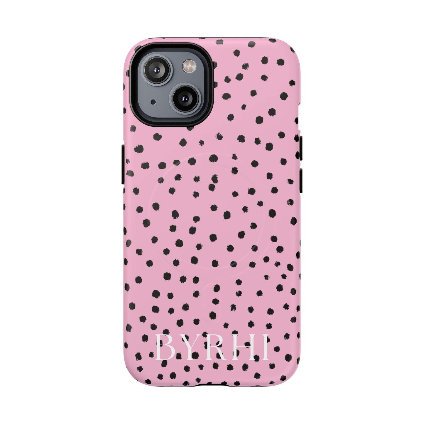 Pink Polka Dot Tough Phone Case | Stylish & Durable Protection