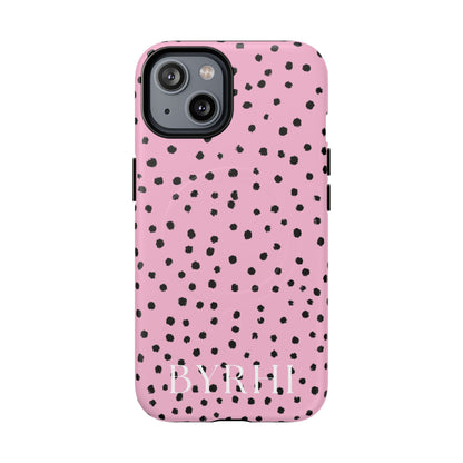 Pink Polka Dot Tough Phone Case | Stylish & Durable Protection