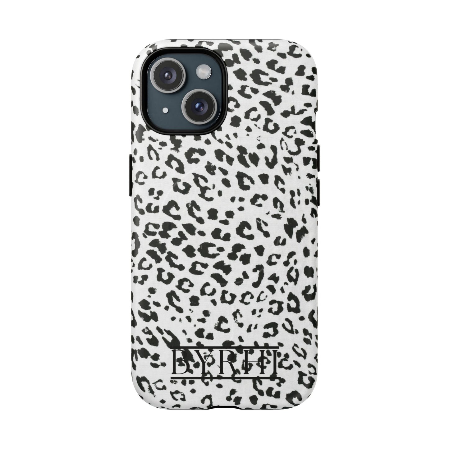 Black & White Leopard Print Tough Phone Case | Stylish & Durable Protection