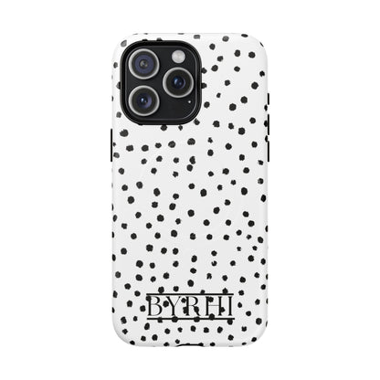 White Polka DotTough Phone Case | Stylish & Durable Protection
