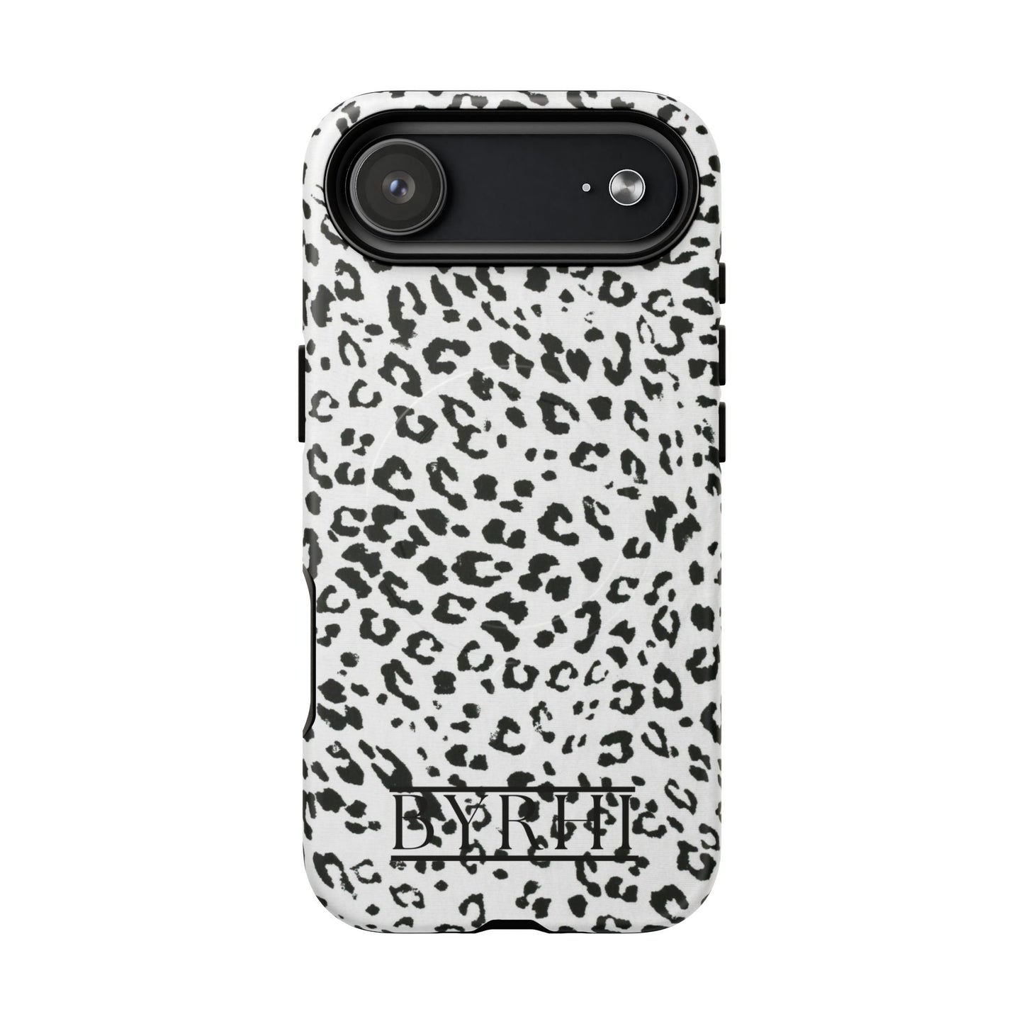 Black & White Leopard Print Tough Phone Case | Stylish & Durable Protection