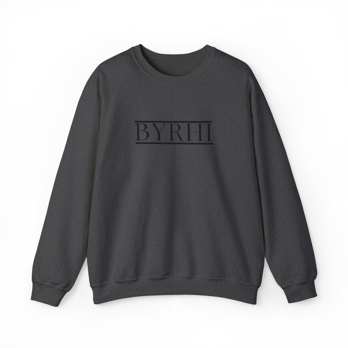 Cozy Unisex Crewneck Sweatshirt with BYRHI Design | Perfect Gift for Friends, Casual Wear, Everyday Comfort, Fall Layering, Holiday Apparel