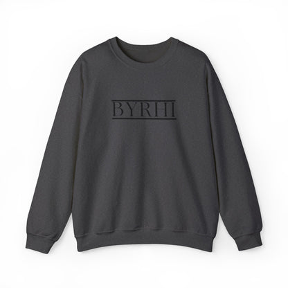 Cozy Unisex Crewneck Sweatshirt with BYRHI Design | Perfect Gift for Friends, Casual Wear, Everyday Comfort, Fall Layering, Holiday Apparel