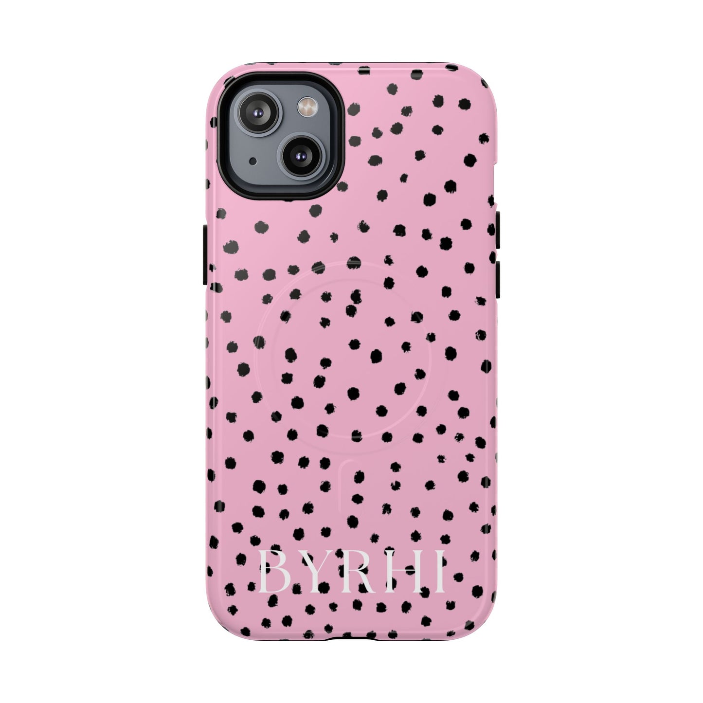 Pink Polka Dot Tough Phone Case | Stylish & Durable Protection