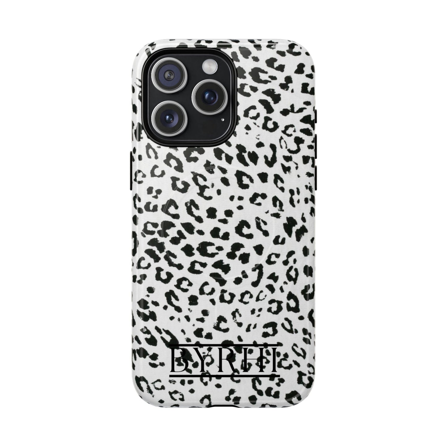 Black & White Leopard Print Tough Phone Case | Stylish & Durable Protection