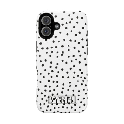 White Polka DotTough Phone Case | Stylish & Durable Protection