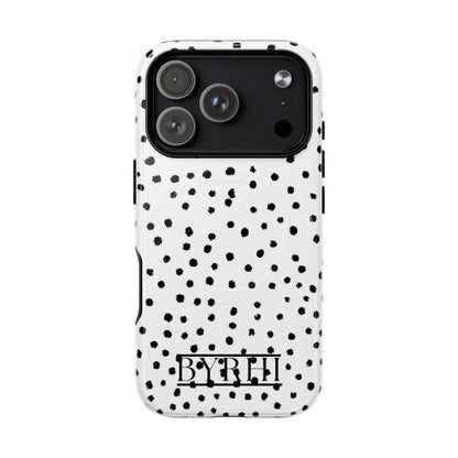 White Polka DotTough Phone Case | Stylish & Durable Protection