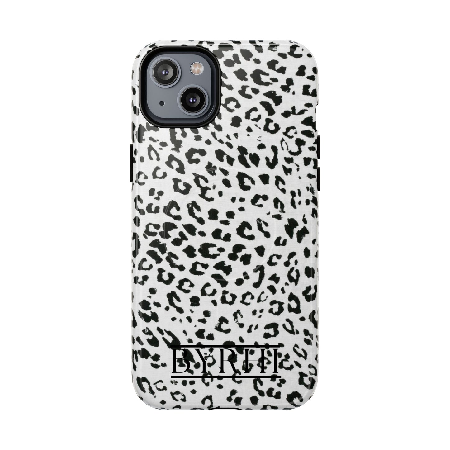 Black & White Leopard Print Tough Phone Case | Stylish & Durable Protection