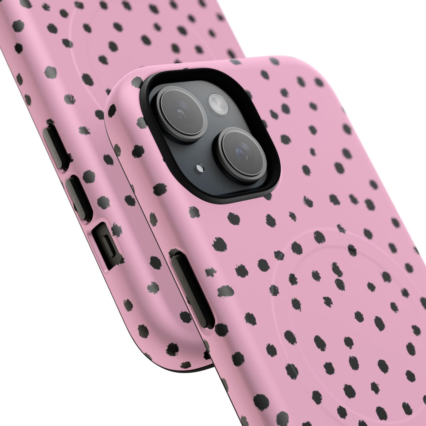 Pink Polka Dot Tough Phone Case | Stylish & Durable Protection