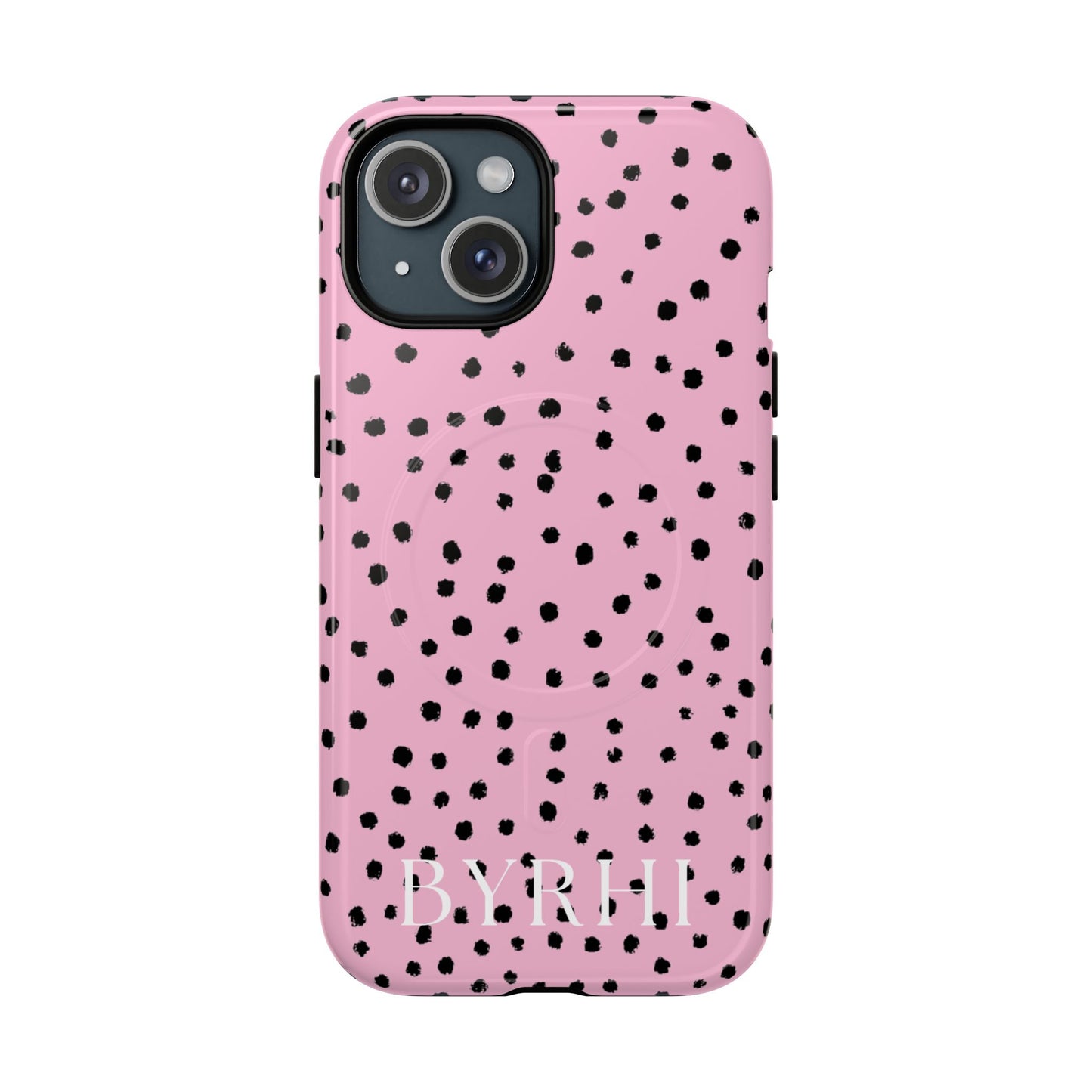 Pink Polka Dot Tough Phone Case | Stylish & Durable Protection