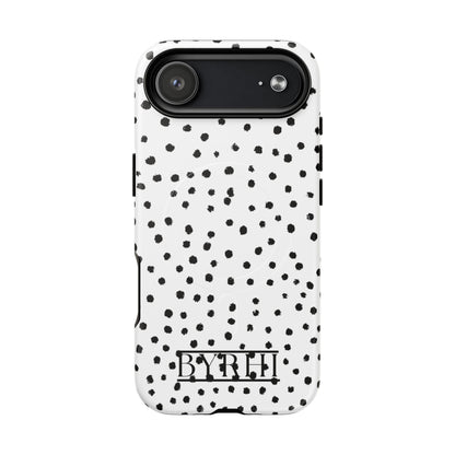 White Polka DotTough Phone Case | Stylish & Durable Protection