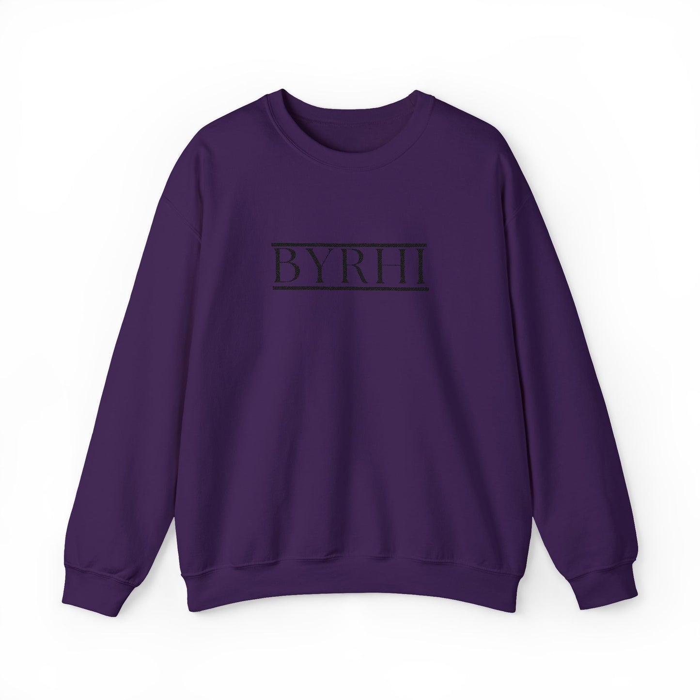 Cozy Unisex Crewneck Sweatshirt with BYRHI Design | Perfect Gift for Friends, Casual Wear, Everyday Comfort, Fall Layering, Holiday Apparel