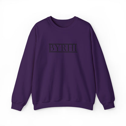 Cozy Unisex Crewneck Sweatshirt with BYRHI Design | Perfect Gift for Friends, Casual Wear, Everyday Comfort, Fall Layering, Holiday Apparel
