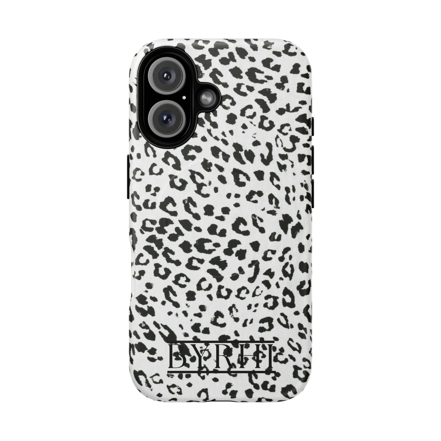 Black & White Leopard Print Tough Phone Case | Stylish & Durable Protection