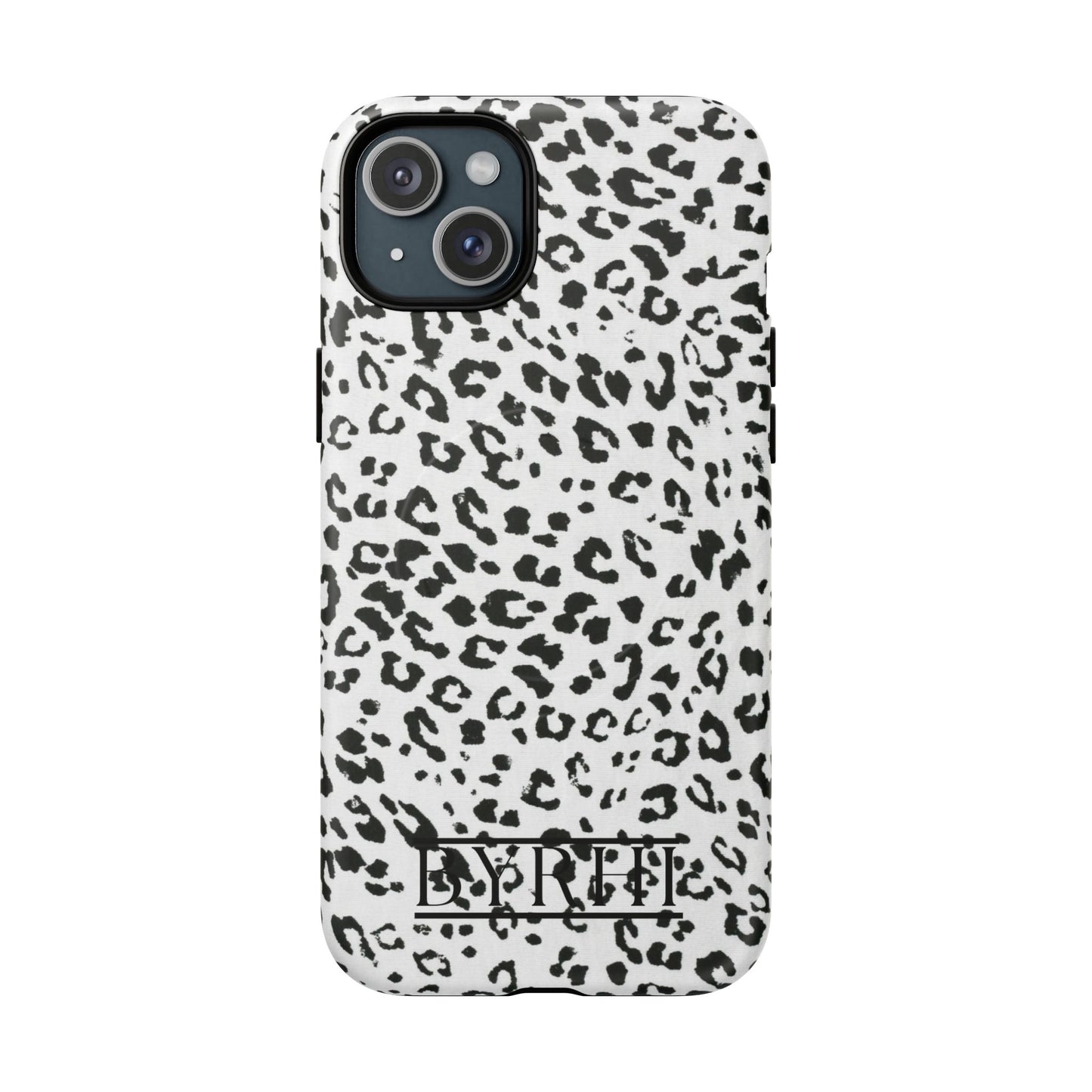 Black & White Leopard Print Tough Phone Case | Stylish & Durable Protection