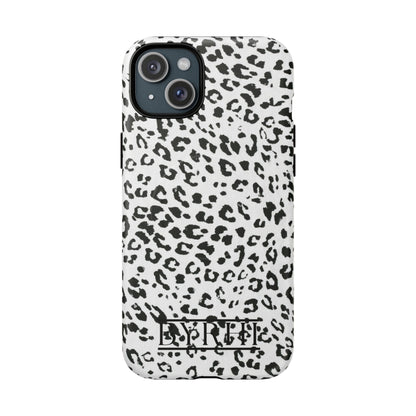 Black & White Leopard Print Tough Phone Case | Stylish & Durable Protection