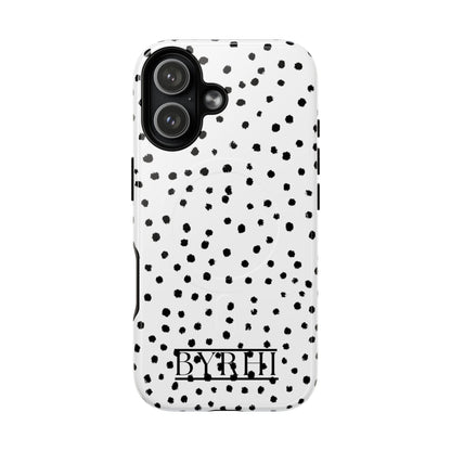 White Polka DotTough Phone Case | Stylish & Durable Protection