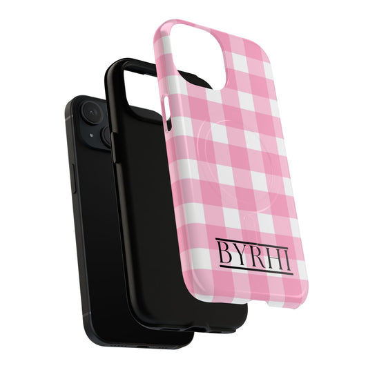 Pink Check Tough Phone Case | Stylish & Durable Protection