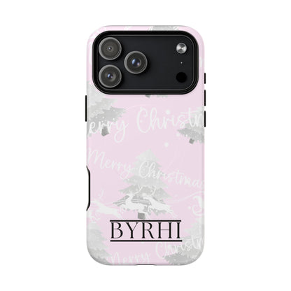 Merry Christmas Pink Tough Phone Case | Stylish & Durable Protection